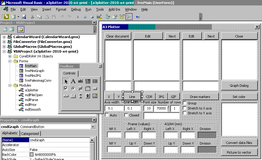 a3plotter project & frmMain